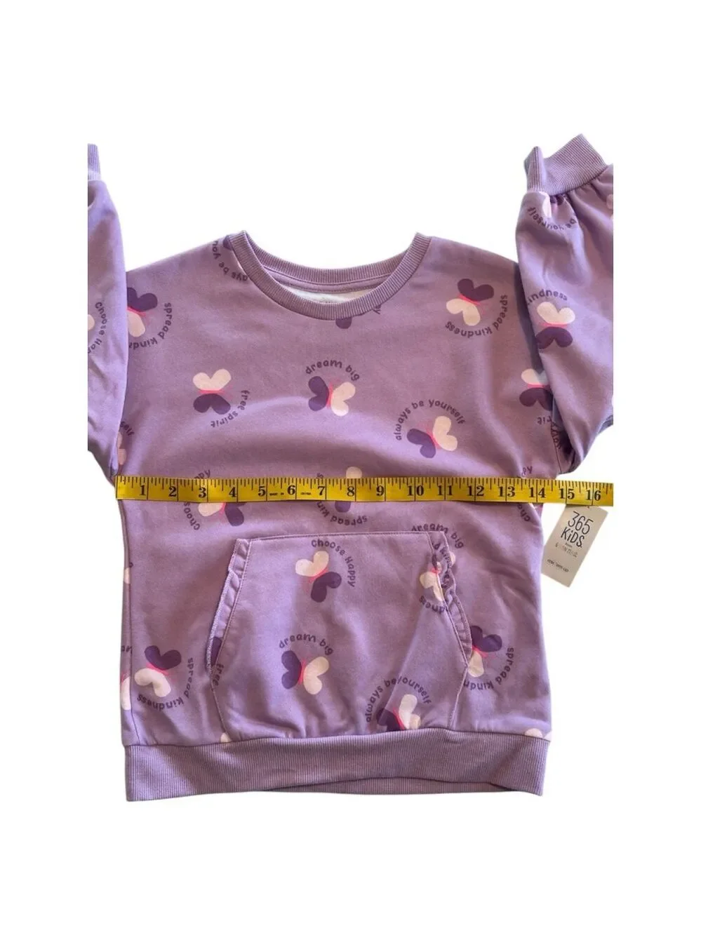 Garanimals Girls 7 Sweatshirt Purple Hippie Dream Big Butterfly Long Sleeve NWT